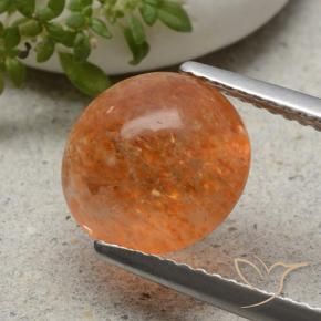 Piedrasol Naranja medio natural de 2.49 ct, Redondo, Translúcido