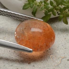 Piedrasol Naranja medio natural de 2.49 ct, Redondo, Translúcido