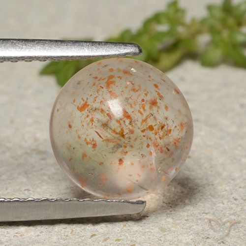 2.16ct Natural Naranja claro Piedrasol, Redondo, Translúcido