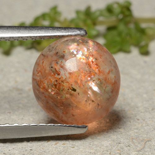 2.39ct Natural Naranja medio Piedrasol, Redondo, Translúcido