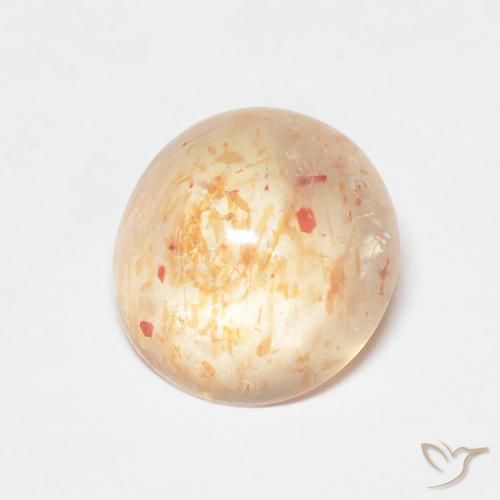 Piedrasol Naranja cantaloupe natural de 2.14 ct, Redondo, Translúcido