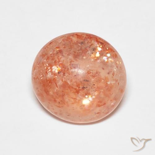 2.03ct Natural Naranja rojizo Piedrasol, Redondo, Translúcido