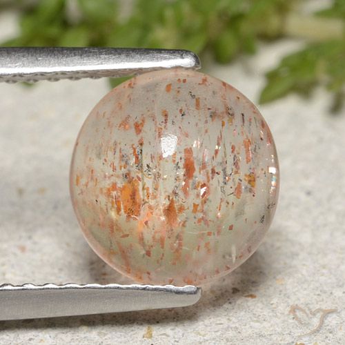 1.99ct Natural Blanco naranja Piedrasol, Redondo, Translúcido