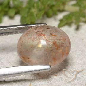 Piedrasol Blanco naranja natural de 1.99 ct, Redondo, Translúcido