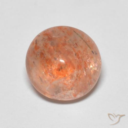 2.20ct Natural Naranja rojizo Piedrasol, Redondo, Translúcido