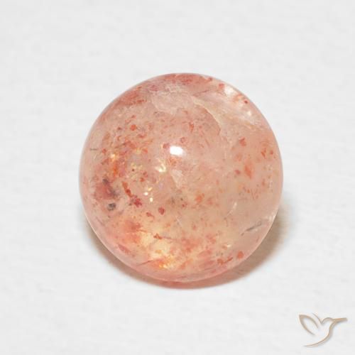 Piedrasol Naranja medio natural de 2.34 ct, Redondo, Translúcido
