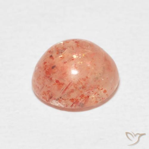 Piedrasol Naranja medio natural de 2.34 ct, Redondo, Translúcido