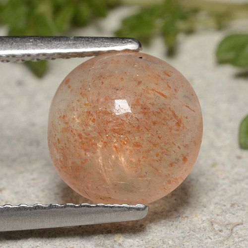 2.07ct Natural Naranja tigre claro Piedrasol, Redondo, Translúcido