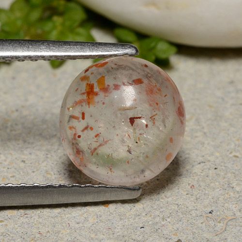 2.23ct Natural Blanco naranja Piedrasol, Redondo, Transparente