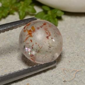 Piedrasol Blanco naranja natural de 2.23 ct, Redondo, Transparente