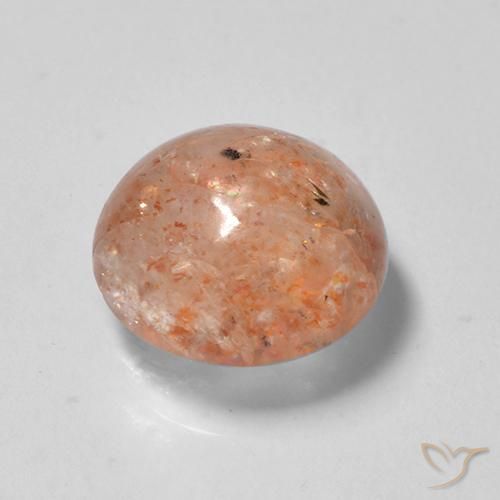 Piedrasol Naranja rojizo natural de 2.35 ct, Redondo, Translúcido