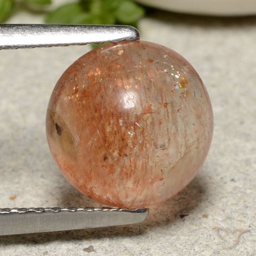 2.29ct Natural Naranja rojizo Piedrasol, Redondo, Translúcido
