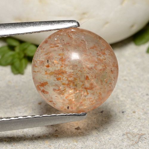 2.24ct Natural Naranja claro Piedrasol, Redondo, Translúcido