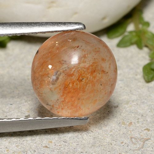 2.53ct Natural Naranja cálido Piedrasol, Redondo, Translúcido