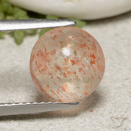 2.22ct Natural Naranja claro Piedrasol, Redondo, Translúcido, Photo A