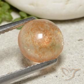 Piedrasol Naranja cantaloupe natural de 1.85 ct, Redondo, Translúcido