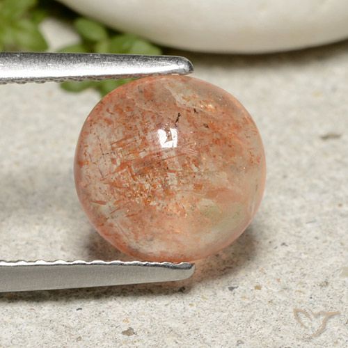2.10ct Natural Naranja tigre claro Piedrasol, Redondo, Translúcido