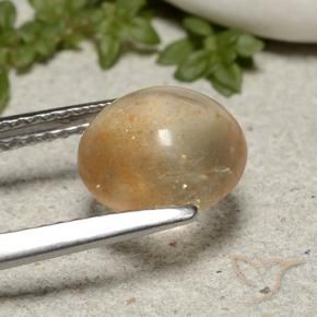 Piedrasol Naranja cantaloupe natural de 2.05 ct, Redondo, Translúcido