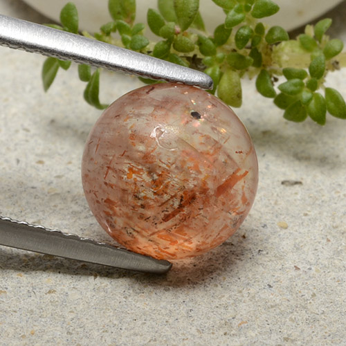 Piedrasol Naranja cálido natural de 2.65 ct, Corte Redondo, Translúcido