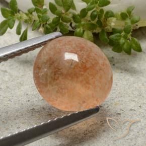 Piedrasol Naranja medio natural de 1.98 ct, Redondo, Translúcido