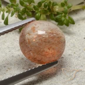 Piedrasol Naranja medio natural de 2.28 ct, Redondo, Translúcido