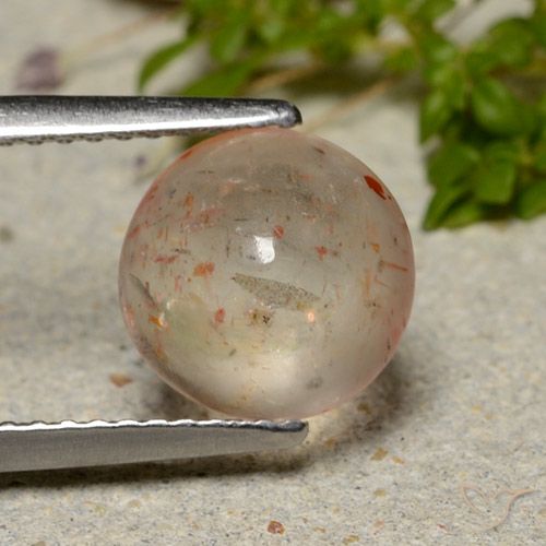 2.37ct Natural Naranja claro Piedrasol, Redondo, Translúcido