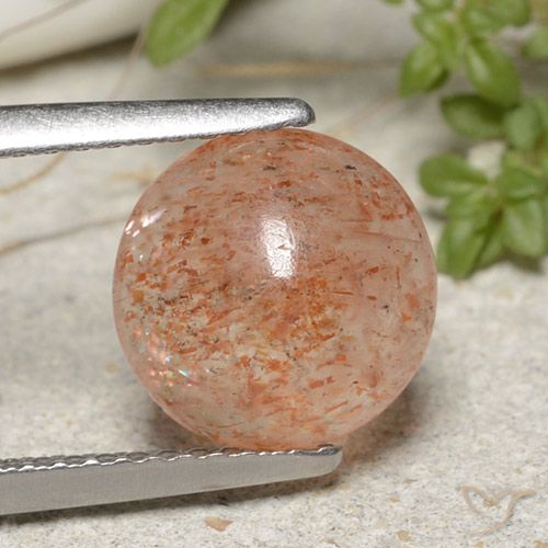 2.10ct Natural Naranja tigre claro Piedrasol, Redondo, Translúcido