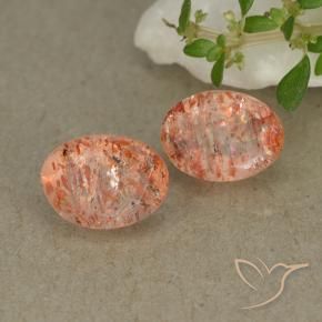 Gemas de Piedrasol Naranja jengibre natural de 1.72 ct, Ovalada, Translúcido