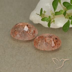 Gemas de Piedrasol Naranja jengibre natural de 1.72 ct, Ovalada, Translúcido