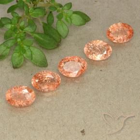 Gemas de Piedrasol Naranja jengibre natural de 3.60 ct, Corte Óvalo, Translúcido