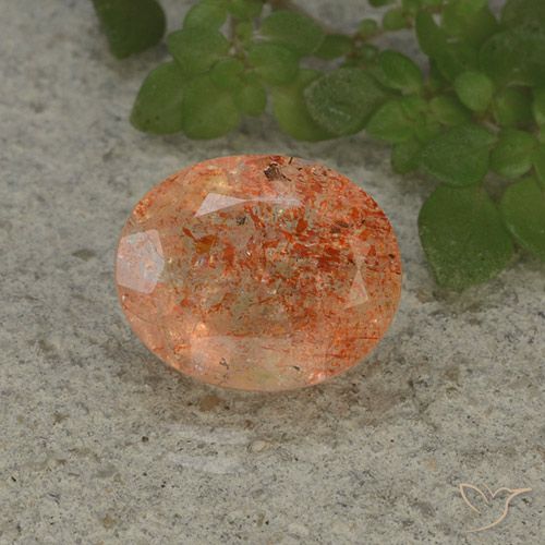 4.28ct Natural Naranja rojizo Piedrasol, Ovalada, Translúcido