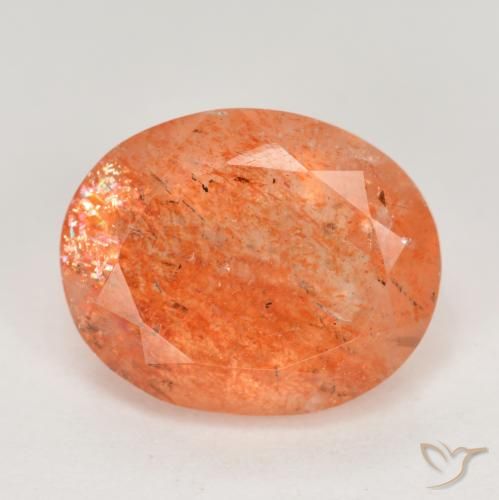 Piedra sol naranja natural de 4,51 ct, corte óvalo, translúcido
