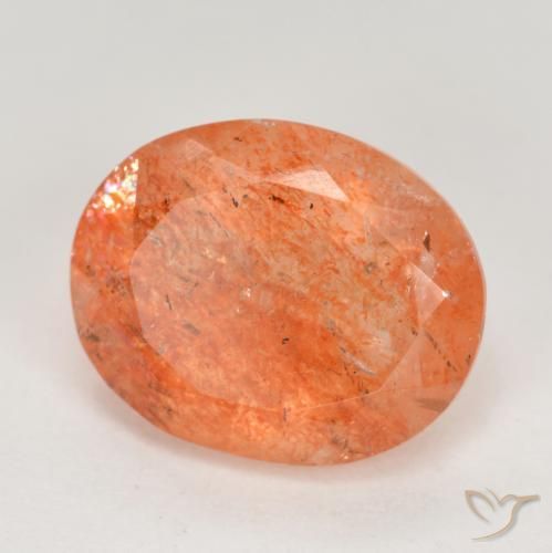Piedra sol naranja natural de 4,51 ct, corte óvalo, translúcido