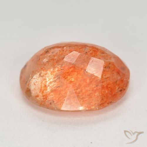 Piedra sol naranja natural de 4,51 ct, corte óvalo, translúcido
