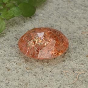 Piedrasol Naranja medio natural de 3.62 ct, Ovalada, Translúcido