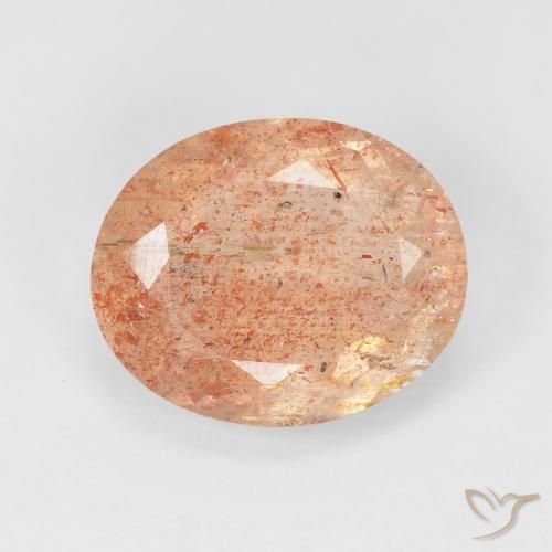 4.69ct Natural Medium Light-Orange Piedrasol, Ovalada, Translúcido
