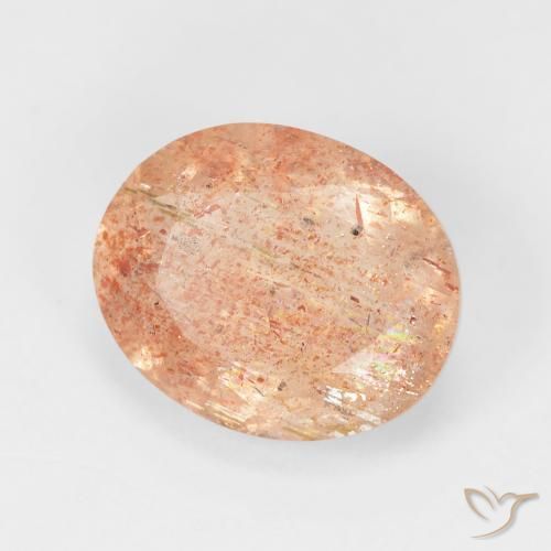 Piedrasol Medium Light-Orange natural de 4.69 ct, Ovalada, Translúcido