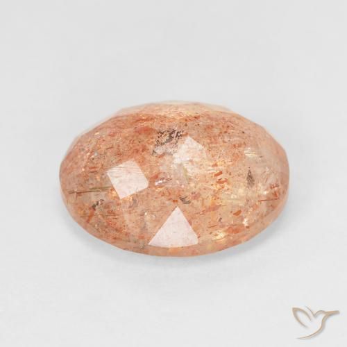 Piedrasol Medium Light-Orange natural de 4.69 ct, Ovalada, Translúcido