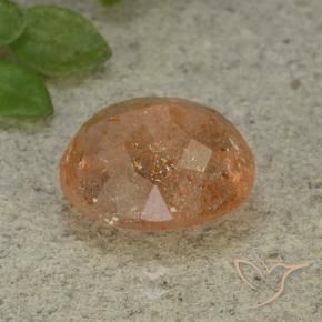 Piedrasol Naranja cálido natural de 5.32 ct, Ovalada, Translúcido