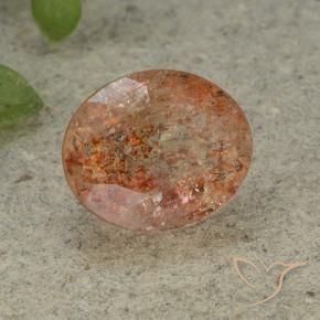 Piedrasol Naranja medio natural de 4.87 ct, Ovalada, Translúcido