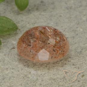 Piedrasol Naranja medio natural de 4.87 ct, Ovalada, Translúcido