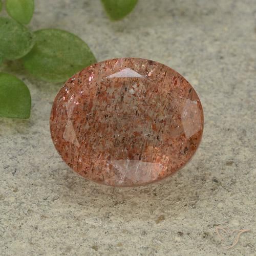 5.46ct Natural Naranja medio Piedrasol, Ovalada, Translúcido