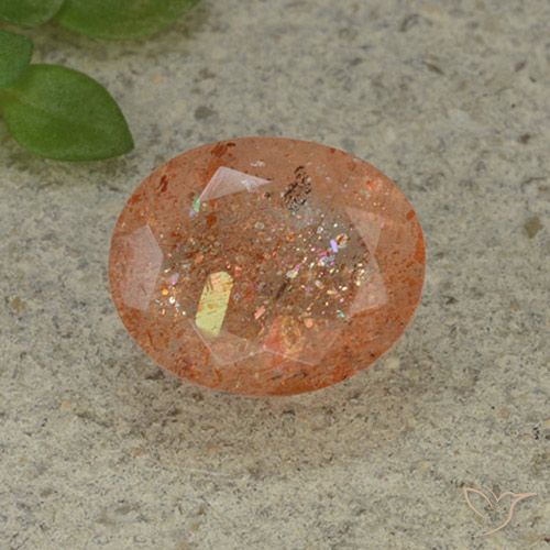 4.90ct Natural Naranja cálido Piedrasol, Ovalada, Translúcido