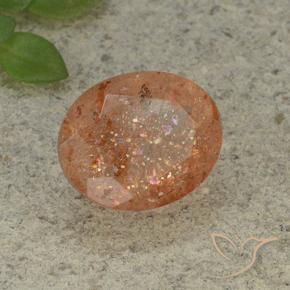 Piedrasol Naranja cálido natural de 4.90 ct, Ovalada, Translúcido