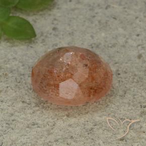 Piedrasol Naranja cálido natural de 4.90 ct, Ovalada, Translúcido