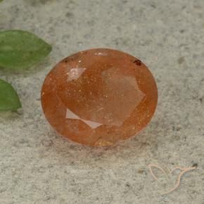 Piedrasol Naranja cálido natural de 5.04 ct, Ovalada, Translúcido