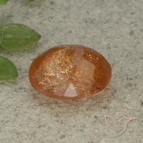Piedrasol Naranja cálido natural de 5.04 ct, Ovalada, Translúcido