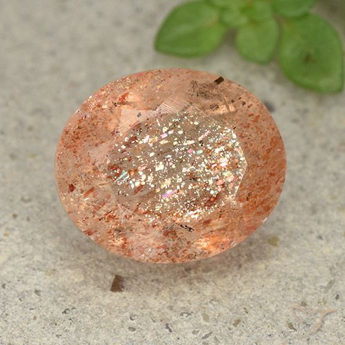 5.04ct Natural Naranja claro Piedrasol, Ovalada, Translúcido