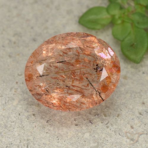 4.60ct Natural Naranja rojizo Piedrasol, Ovalada, Translúcido