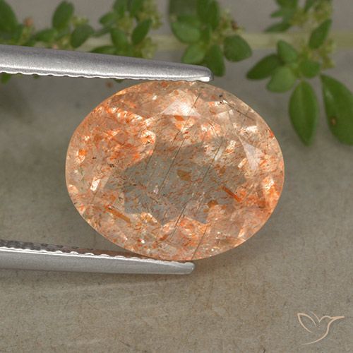 4.83ct Natural Naranja claro Piedrasol, Ovalada, Translúcido